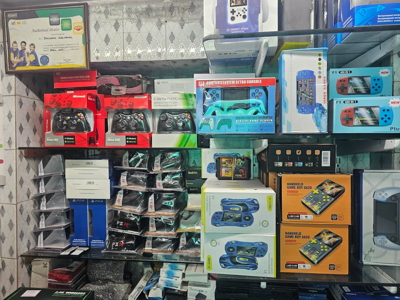 Console trade-in counter at BH Video Game Store, Ahmedabad